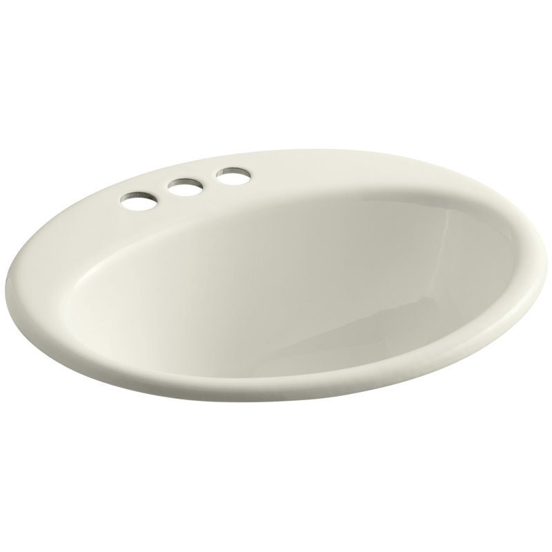 Kohler Farmington Metal Oval DropIn Bathroom Sink with Overflow